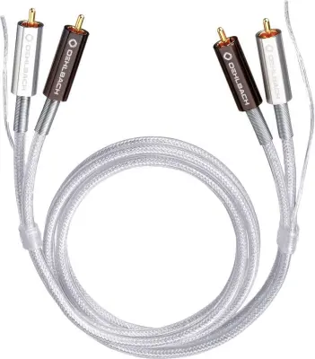 cinch avdio kabel [2x moški cinch konektor - 2x moški cinch konektor] 1 m transparentna pozlačeni konektorji Oehlbach Silver Express Plus