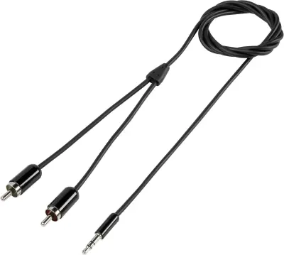SpeaKa Professional SP-7870484 cinch/klinker avdio kabel [2x moški cinch konektor - 1x 3,5mm banana moški konektor] 1.5 m črna super mehki plašč