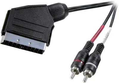 SpeaKa Professional SP-7870676 SCART / cinch avdio priključni kabel [1x moški konektor SCART - 2x moški cinch konektor] 2.00 m črna
