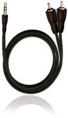 RCA D1C84014 klinker / cinch avdio priključni kabel [2x moški cinch konektor - 1x 3\,5 mm banana moški konektor] 1.50 m črna
