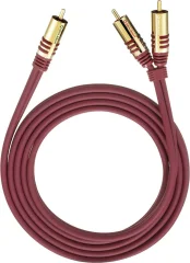 Oehlbach 20562 cinch avdio Y-kabel [2x moški cinch konektor - 1x moški cinch konektor] 2.00 m rdeča pozlačeni konektorji