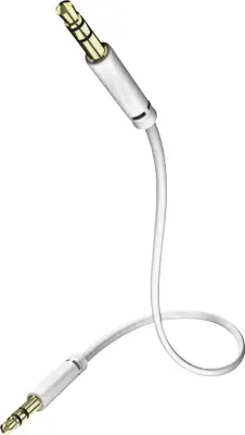 Inakustik 003101015 klinker avdio kabel [1x 3,5mm banana moški konektor - 1x 3,5mm banana moški konektor] 1.5 m bela pozlačeni konektorji