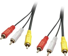 LINDY Composite Cinch AV priključni kabel [3x moški cinch konektor - 3x moški cinch konektor] 1.00 m črna