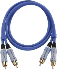 cinch avdio priključni kabel [2x moški cinch konektor - 2x moški cinch konektor] 1.00 m modra pozlačeni konektorji Oehlbach BEAT!