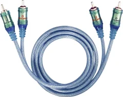 cinch avdio priključni kabel [2x moški cinch konektor - 2x moški cinch konektor] 1.00 m transparentno modra pozlačeni konektorji Oehlbach Ice Blue