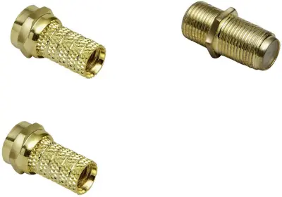 BKL Electronic 0403532 set F- konektorja pozlačeno Priključki: F-vtič\, F-vtičnica\, F-vtičnica\, F-vtič Premer kabla: 7 mm 1 set