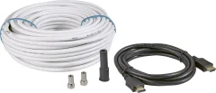 Komplet za priključitev SAT-TV (SAT-koaksialni kabel\, [25 m] + HDMI-kabel + 2x F-vtič+zaščitni tulec)