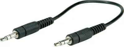 Roline 11.09.4500 klinker avdio priključni kabel [1x 3\,5 mm banana moški konektor - 1x 3\,5 mm banana moški konektor] 0.20 m črna zaščiten