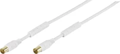 Vivanco antene priključni kabel [1x 75 Ω antenski ženski konektor - 1x 75 Ω antenski moški konektor] 10.00 m 100 dB pozlačeni konektorji\, s feritnim jedrom bela