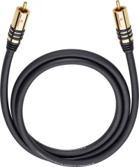 cinch avdio priključni kabel [1x moški cinch konektor - 1x moški cinch konektor] 10.00 m črna pozlačeni konektorji Oehlbach NF Sub