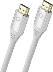 Oehlbach HDMI priključni kabel HDMI-A  vtič\, HDMI-A  vtič 0.75 m bela D1C92488 Ultra HD (8K)\, pozlačeni konektorji HDMI kabel
