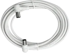 Antenski priključni kabel Axing\, [1x antenski vtikač 75 Ω - 1x antenska vtičnica 75 Ω]\, 10 m\, 85 dB\, bela