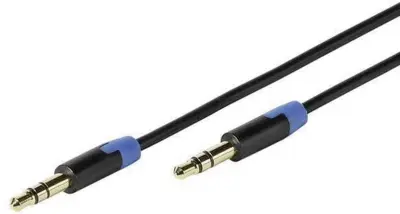Vivanco 41903 klinker avdio priključni kabel [1x 3\,5 mm banana moški konektor - 1x 3\,5 mm banana moški konektor] 0.60 m črna pozlačeni konektorji