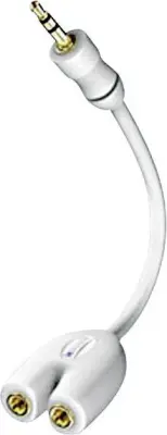 Inakustik 00310302 klinker avdio Y-kabel [1x 3\,5 mm banana moški konektor - 2x priključna doza za 3\,5 mm banana moški konektor] 10.00 cm bela