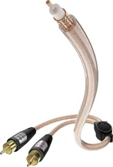 Inakustik 00308310 cinch avdio priključni kabel [2x moški cinch konektor - 1x moški cinch konektor] 10.00 m transparentna pozlačeni konektorji
