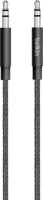 Belkin AV10164bt04-BLK klinker avdio priključni kabel [1x 3\,5 mm banana moški konektor - 1x 3\,5 mm banana moški konektor] 1.20 m črna obložen
