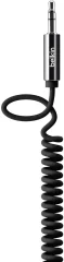 Belkin AV10126cw06-BLK klinker avdio priključni kabel [1x 3\,5 mm banana moški konektor - 1x 3\,5 mm banana moški konektor] 1.80 m črna spiralni kabel