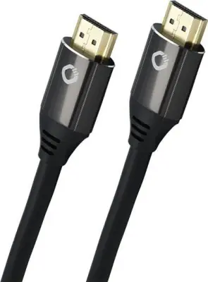 Oehlbach HDMI priključni kabel HDMI-A  vtič\, HDMI-A  vtič 0.75 m črna D1C92489 #####8K UHD\, pozlačeni konektorji HDMI kabel