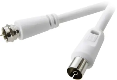 SAT/antenski priključni kabel SpeaKa Professional\, [1x F-vtikač- 1x antenska vtičnica 75]\, 10 m\, 90 dB\, bela