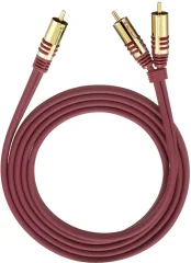 Oehlbach 20567 cinch avdio Y-kabel [2x moški cinch konektor - 1x moški cinch konektor] 8.00 m rdeča pozlačeni konektorji
