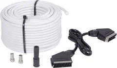 Komplet za priključitev SAT-TV (SAT-koaksialni kabel\, [25 m] + SCART-kabel + 2x F-vtič)