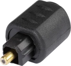 Hicon Toslink digital audio adapter [1x mini vtični konektor - 1x moški konektor Toslink (ODT)]  črna Adapter Toslink\, moški konektor Toslink na 3\,5 mm banana vtič\, vsebina: 1 kos POF-723