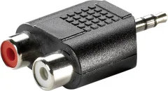 Value 11.99.4441 klinker avdio adapter [1x 3\,5 mm banana moški konektor - 2x ženski cinch konektor]  črna