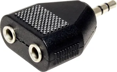 Value 11.99.4440 klinker avdio adapter [1x 3\,5 mm banana moški konektor - 2x priključna doza za 3\,5 mm banana moški konektor]  črna