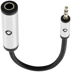 Oehlbach klinker avdio adapterski kabel [1x priključna doza za 6\,3 mm banana moški konektor - 1x 3\,5 mm banana moški konektor] 15 cm črna