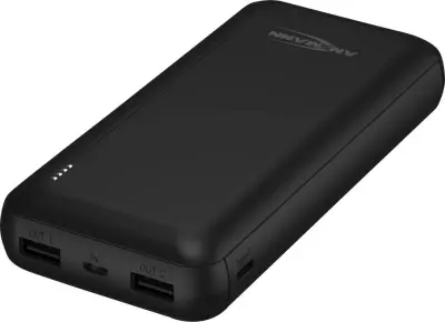 Ansmann PB212 powerbank (rezervni akumulatorji) 20000 mAh Smart IC LiPo Micro USB\, USB-C®\, USB črna prikaz stanja