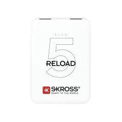 Skross Reload 5 powerbank (rezervni akumulatorji) 5000 mAh  Li-Ion  bela prikaz stanja