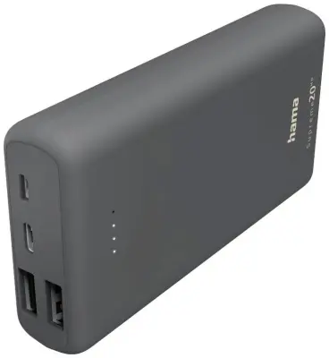 Hama Supreme 20HD powerbank (rezervni akumulatorji) 20000 mAh  LiPo USB-A\, USB-C® temno siva