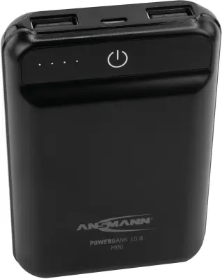 Ansmann PB10.8 mini powerbank (rezervni akumulatorji) 10000 mAh Smart IC LiPo Micro USB\, USB črna prikaz stanja