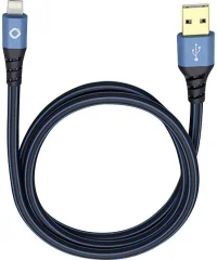 iPad/iPhone/iPod podatkovni/napajalni kabel [1x USB 2.0 vtič A - 1x vtič Apple Dock Lightning] 3 m rdeči/črni\, Oehlbach USB Plus LI