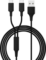 Smrter USB polnilni kabel USB 2.0 USB-A vtič\, USB-C® vtič 1.20 m črna  SMRTER_HYDRA_DUO_C_BK