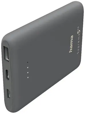 Hama Supreme 5HD powerbank (rezervni akumulatorji) 5000 mAh  LiPo USB-A\, USB-C® temno siva
