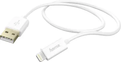 Hama Apple iPad/iPhone/iPod priključni kabel [1x moški konektor USB 2.0 tipa A - 1x moški konektor Apple dock lightning] 1.50 m bela