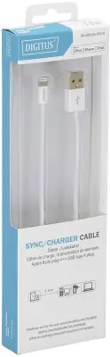 Digitus Apple iPad/iPhone/iPod priključni kabel [1x USB\, moški konektor USB 2.0 tipa A - 1x moški konektor Apple dock lightning] 1.00 m bela