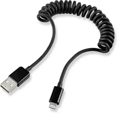 iPad/iPhone/iPod Spiralni kabel\, pozlačeni kontakti [1x Apple Dock vtič Lightning - 1x USB 2.0 vtič A] 0.95 m