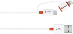 Skross Apple iPad/iPhone/iPod priključni kabel [1x USB - 1x moški konektor mikro USB \, moški konektor Apple dock lightning] 1.00 m bela