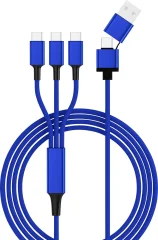 pametnejši 3-smerni polnilni kabel USB C - 3x povezava USB tipa C\, 120 cm\, največja hitrost polnjenja 3A\, z adapterjem USB / USB-C (1 kos) Smrter USB polnilni kabel USB 2.0 USB-A vtič\, U