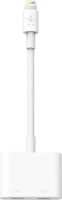Belkin Apple iPad/iPhone/iPod adapter [1x moški konektor Apple dock lightning - 2x ženski konektor Apple dock  lightning]  bela