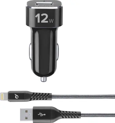 Komplet avtomobilskih polnilnikov Cellularline TETRA FORCE MFI\, črn Cellularline  avtomobilski polnilnik  USB