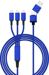 pametnejši 3-smerni USB-kabel za polnjenje luči - 3x USB L povezava, 120 cm, največja hitrost polnjenja 3A, z adapterjem USB/USB-L (1 kos) Smrter USB