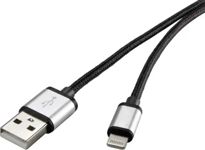 Renkforce Apple iPad/iPhone/iPod priključni kabel [1x moški konektor USB 2.0 tipa A - 1x moški konektor Apple dock lightning] 3.00 m temno siva
