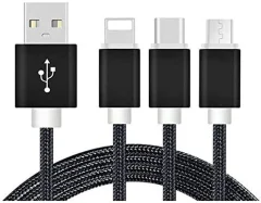 REEKIN USB polnilni kabel  USB-A vtič\, USB-C® vtič\, USB-mikro-B vtič\, Apple Lightning vtič  1.20 m črna  4260272282320