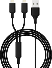 Smrter USB polnilni kabel USB 2.0 USB-A vtič\, Apple Lightning vtič  1.20 m črna  SMRTER_HYDRA_DUO_L_BK
