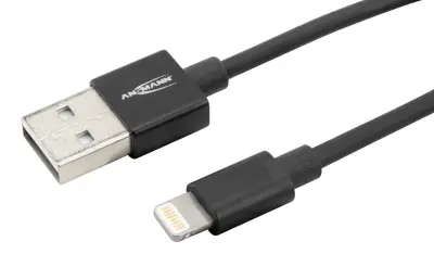 Ansmann Apple iPad/iPhone/iPod polnilni kabel [1x moški konektor USB 2.0 tipa A - 1x moški konektor Apple dock lightning] 2.00 m črna