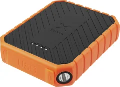 Xtorm by A-Solar Rugged 10000 powerbank (rezervni akumulatorji) 10000 mAh Quick Charge 3.0\, Power Delivery LiPo USB-A\, USB-C® oranžna\, črna Outdoor\, žepna svetilka\, prikaz stanja