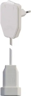 Kabelski podaljšek [ploščati vtič - evro vtičnica] beli 5 m NVB